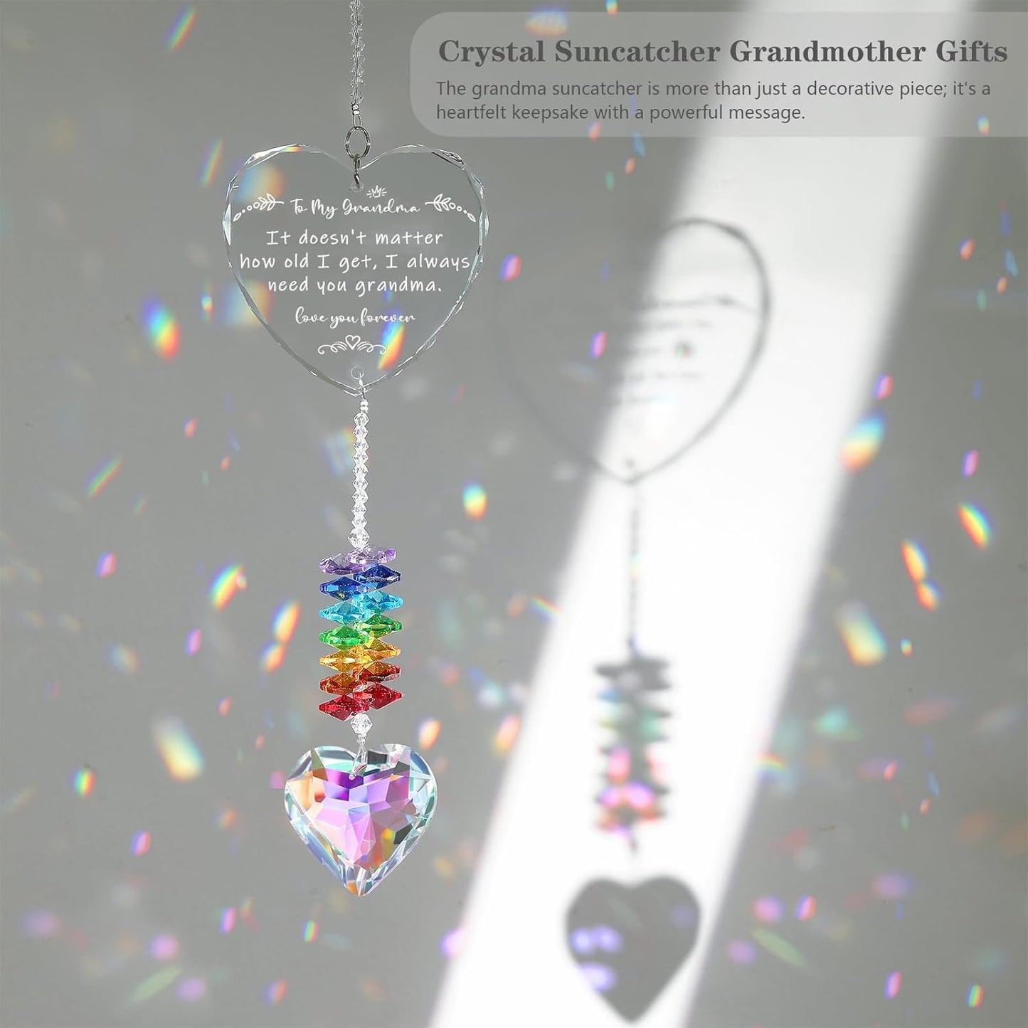 Grandma Gifts, K9 Crystal Suncatcher Grandma Birthday Gifts from Granddaughter Grandson Grandchildren Grandkids for Mothers Day Christmas