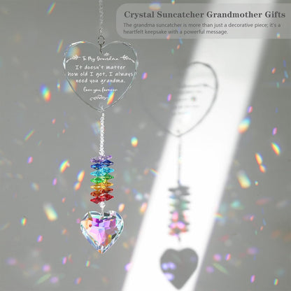 Grandma Gifts, K9 Crystal Suncatcher Grandma Birthday Gifts from Granddaughter Grandson Grandchildren Grandkids for Mothers Day Christmas