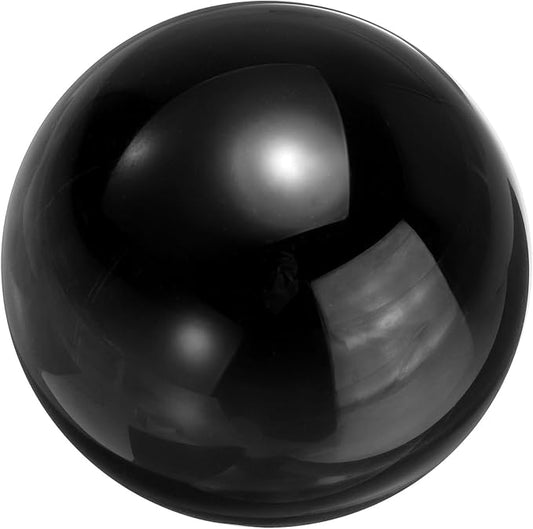 uxcell 40mm/1.6" Crystal Sphere Ball Glass Solid Decorative Sphere Crystal Ball Prop Ornament for Feng Shui Divination Fortune Telling Tabletop Fountain Decoration, Black