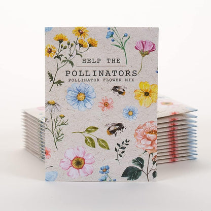 Bentley Seed Co. | Help Pollinators Kraft Bee! | 25 Non-GMO, Non-Coated Pollinator Wildflower Seed Packets | Flower Seeds Fro Planting | Garden Seed to Grow Live Plants | A Beautiful Gift