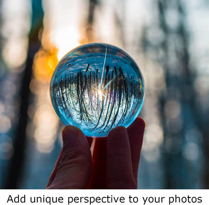 Clear Crystal Ball with Stand 100mm/3.9 inch for Fortune Teller Accessories,Decorative Ball,Magic,lensball Photography,Feng Shui,Witchcraft Decor,Scrying,Large Quartz Crystal Orb Prop Glass Sphere