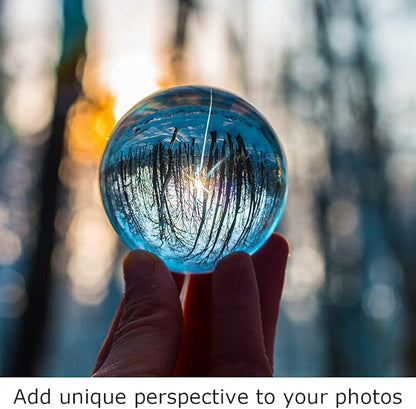 Modaier Crystal Ball 60mm with Wooden Stand and Gift Box for Magic,lensball Photography,Family Decorative,Fortune Teller,Feng Shui,Witchcraft,Witch Decor,and Halloween Decor