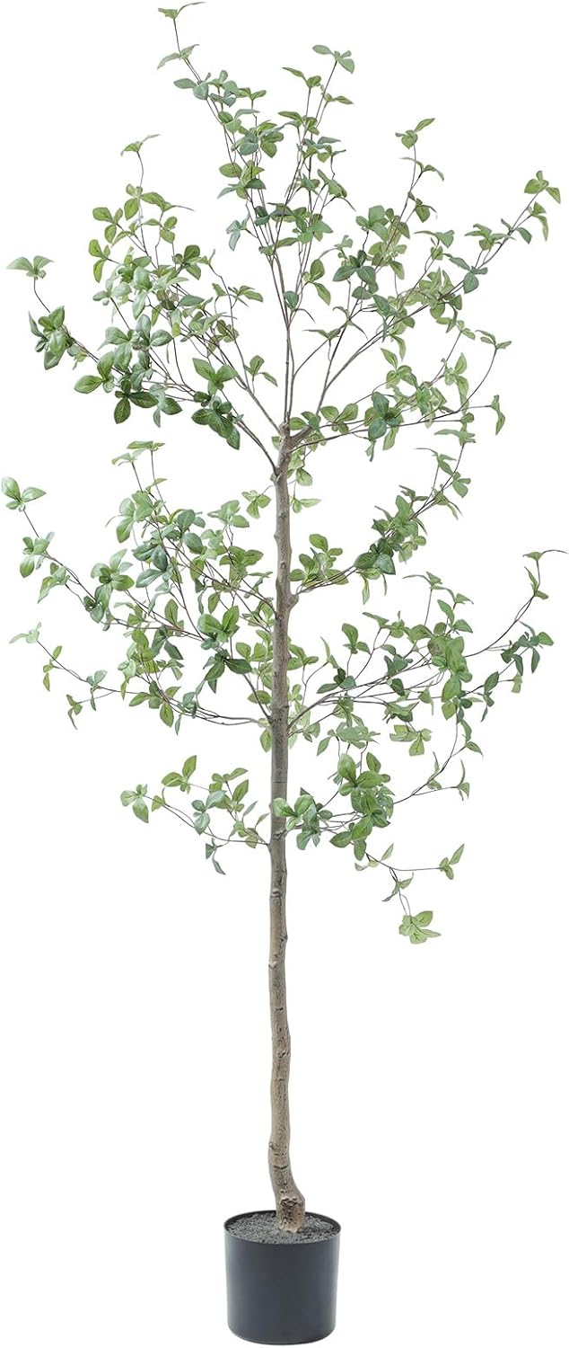 Bellacat 6ft Faux Quince Leaf Tree with Lifelike Leaves & Realistic Trunks, 72in Artificial Quince Leaf Tree for Garden, Home, Office, Porch, Balcony,Living Room Decor.