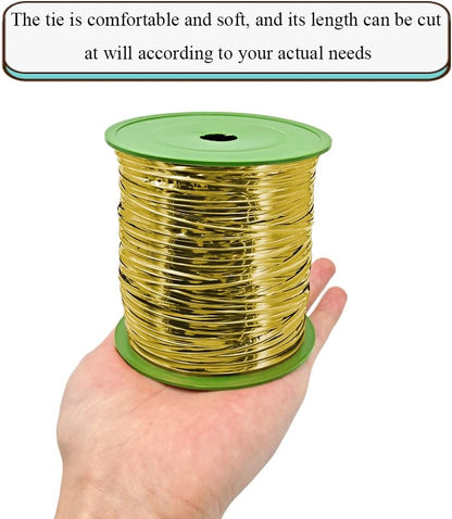 HAHIYO 350Yards/1050Feet/320M Gold Metal Twist Ties for Bread Candy Coffee Plant Garden Cellophane Treat Bags Gift Wrapping Plastic Halloween Party Cake and Craft Projects