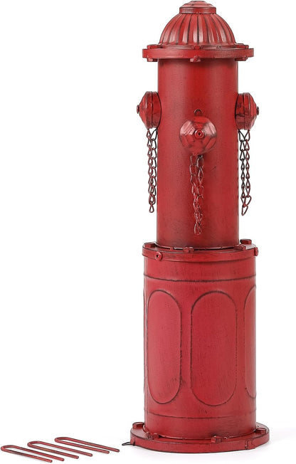 Dog Fire Hydrant Pee Post, 22.4" H Fake Fire Hydrant for Dogs to Pee on, Red Metal Dog Pee Post for Training Tool, Puppy Pee Pole for Dogs Indoor Outdoor Garden Yard Statue