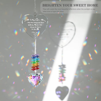 Sister Gifts, Crystal Suncatcher Gifts for Sister Birthday, Sisters Gifts from Sister, Unique Gifts for Sister, Window Hangings Home Decoration