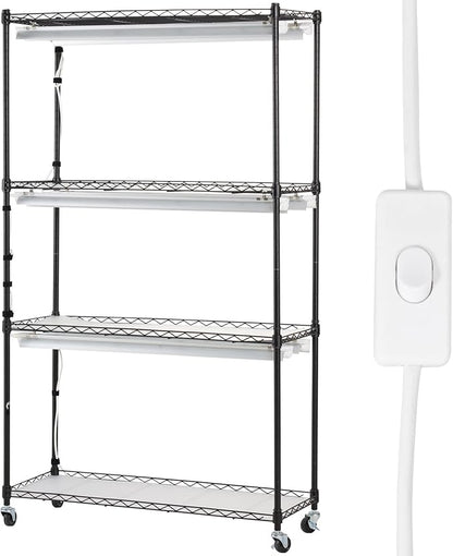 VEVOR Plant Stand with Grow Light, 4 Tiers Plant Shelf with 3000K 180W LED Full Spectrum Light for Indoor Plants, Grow Light Shelf with Timer for Seed Starting 35.4" L x 13.8" W x 59.1" H