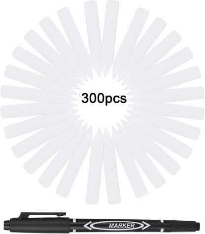 Plant Labels 300pcs 4 Inch with Garden Plant Markers Pen of Outdoor Waterproof,Plant Tags and Permanent Marking Pen, Garden Labels Gardening Gifts for Women Men