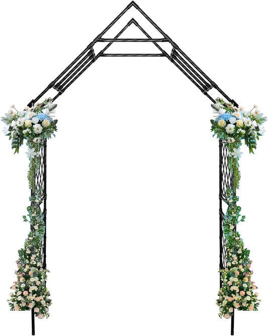 7.87x3.93Ft Metal Garden Arch Trellis for Climbing Plants, Outdoor Weddings, and Decor - Weather-Resistant Arbor for Patio, Backyard, and Garden