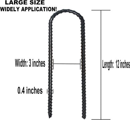 12-Inch Trampoline Wind Stakes, Extra Heavy Duty U Shaped Coated Rebar Stakes Safety Ground Anchors for Huge Garden Decoration (12)