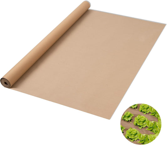 4 x 50 Ft Biodegradable Paper Weed Barrier Heavy Duty Biodegradable Landscape Fabric Garden Bed