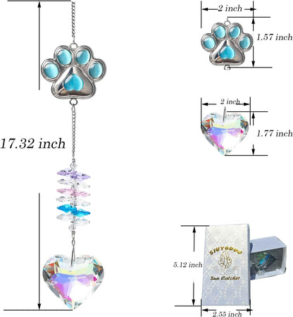 Pet Memorial Suncatcher,Dog Memorial Gifts for Loss of Dog,Cats Remembrance,Pet Loss Sympathy Gift,Bereavement Gifts(Blue)