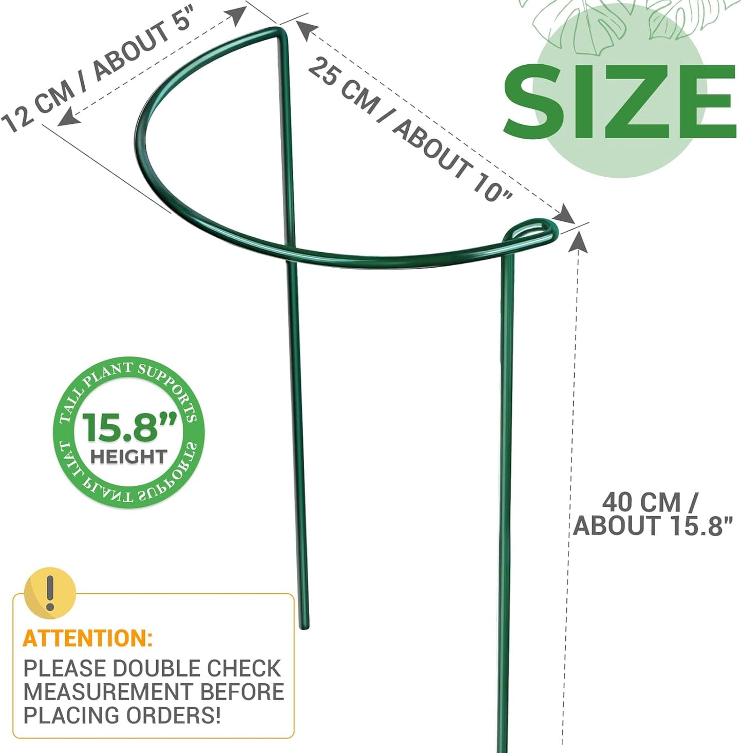 LEOBRO Plant Support Stakes, 6 PCS Peony Cages and Supports, Plant Stakes for Indoor Plants, Outdoor Plants, Monstera Tomato Hydrangea Support Cage, 10" W x 15.8" H