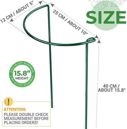 LEOBRO Plant Support, 8PCS Peony Cages and Supports, Plant Stakes for Indoor Plants, Outdoor Plants, Plant Holders, Tomato Monstera Hydrangea Support Cage, 10" W x 15.8" H
