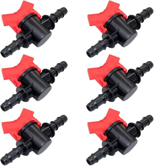 JoyTube 1/2" Drip Irrigation Switch Valve Barbed Ball Valve for Garden Drip Irrigation Aquarium (6 Pcs)