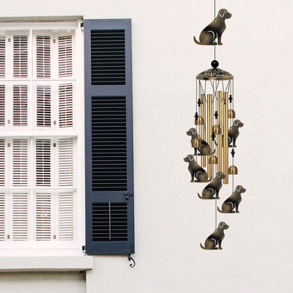 Bronze Dogs Wind Chimes Decor, Mobile Blessing Wind Bells Decorate, Sympathy Wind Catcher, Memorial Gifts for Mom,Grandma,Woman (Housewarming/Outside/Indoor/Home/Room/Porch/Yard/Garden Decoration)