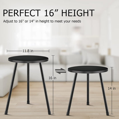 Plant Stand Indoor, Mid Century Wood Plant Stand Black Plant Table for Flower Pots, Tall Metal Plant Holder, Modern Home Decor Small Round Side End Table (11.8"x16")