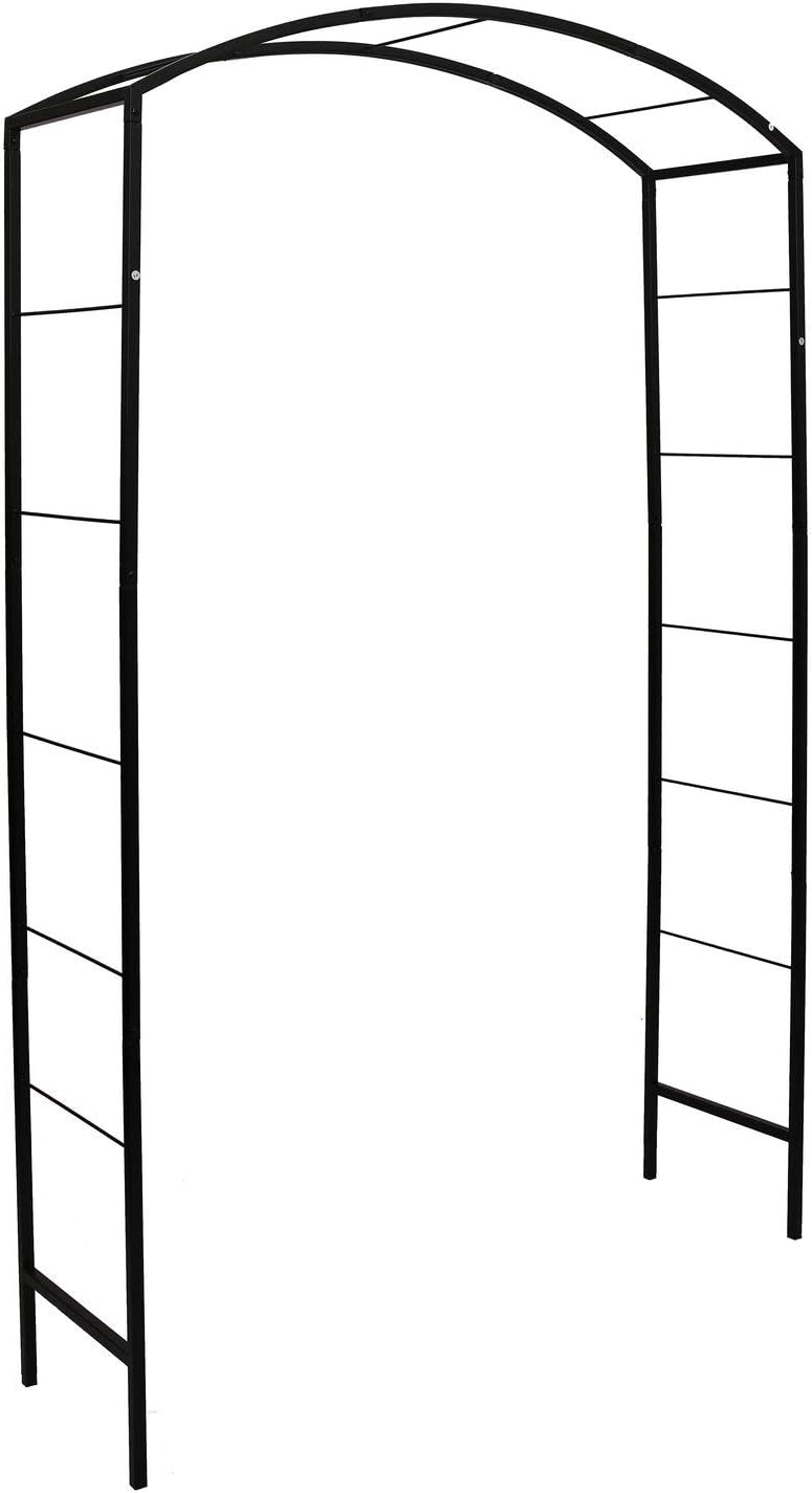 Steel Garden Arch, 7'2" High x 4'7" Wide, Garden Arbor for Various Climbing Plant, Outdoor Garden Lawn Backyard
