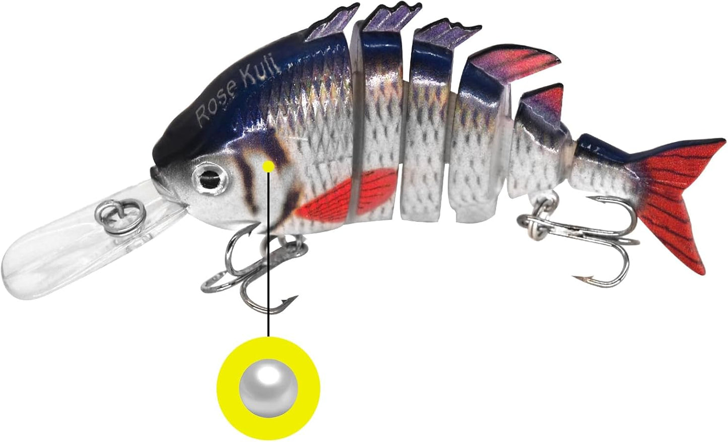 Fishing Lures for Bass Trout Topwater Multi Jointed Swimbaits Slow Sinking Bionic Swimming Lures Bass Freshwater Saltwater Bass Lifelike Fishing Lures Kit