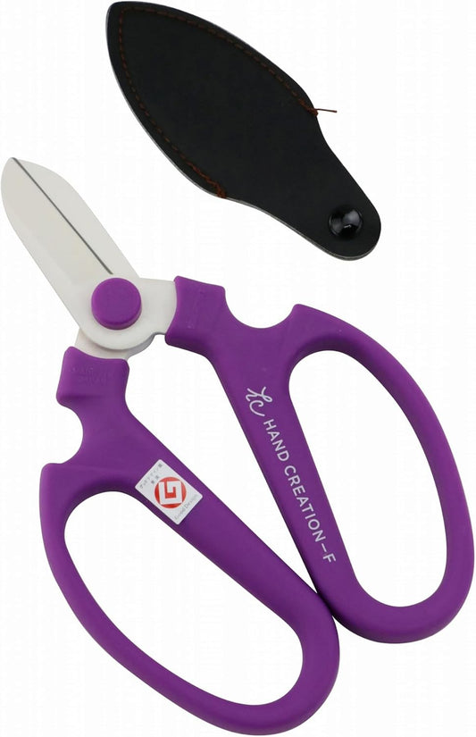 Japanese Florist Scissors – Professional Ultra Sharp Flower Shears Made in JAPAN for Ikebana Floral Design & Gardening SAKAGEN HAND CREATION F-170 (Royal Purple)