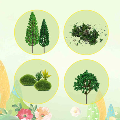 30 Pieces Model Trees Mixed 1.7-6 inch Fake Miniature Trees and Artificial Moss Rocks Diorama Architecture Mini Tress for Crafts Building Model Railway Scenery Landscape Supplies