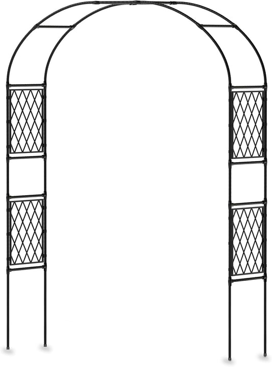 Metal Garden Arbor, Garden Arch Trellis for Climbing Plants, Decorative Archway Wedding Arch Frame for Patio, Backyard, Patio, Lawn, Pathway, Black