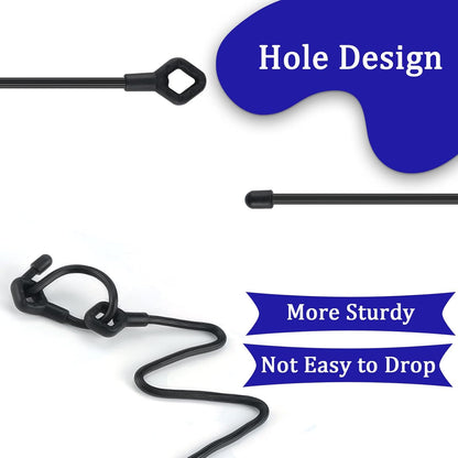 Silicone Cable Ties with Holes, 24PK Reusable Twist Ties for Bundling - 6in, 12in, 18in - Indoor/Outdoor Use (Black)