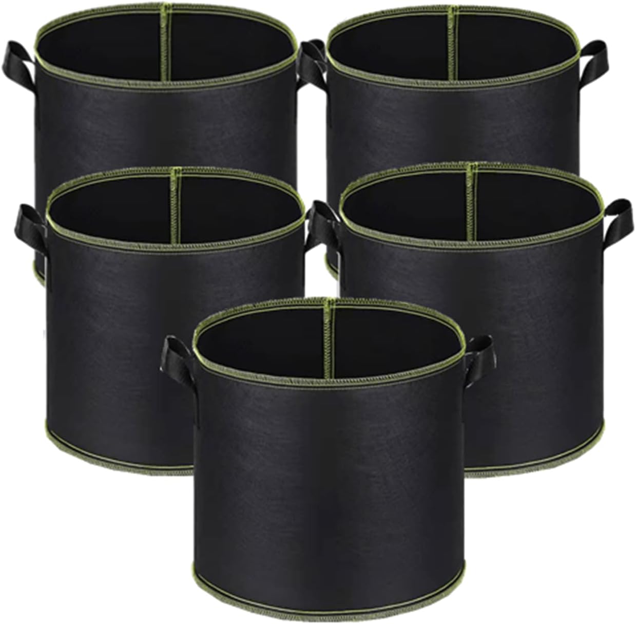 5-Pack 5 Gallon Grow Bags 300G Thickened Nonwoven Fabric Pots Plant Grow Bags with Handles,for Low Stress Plant Training Fruits, Vegetables, and Flowers