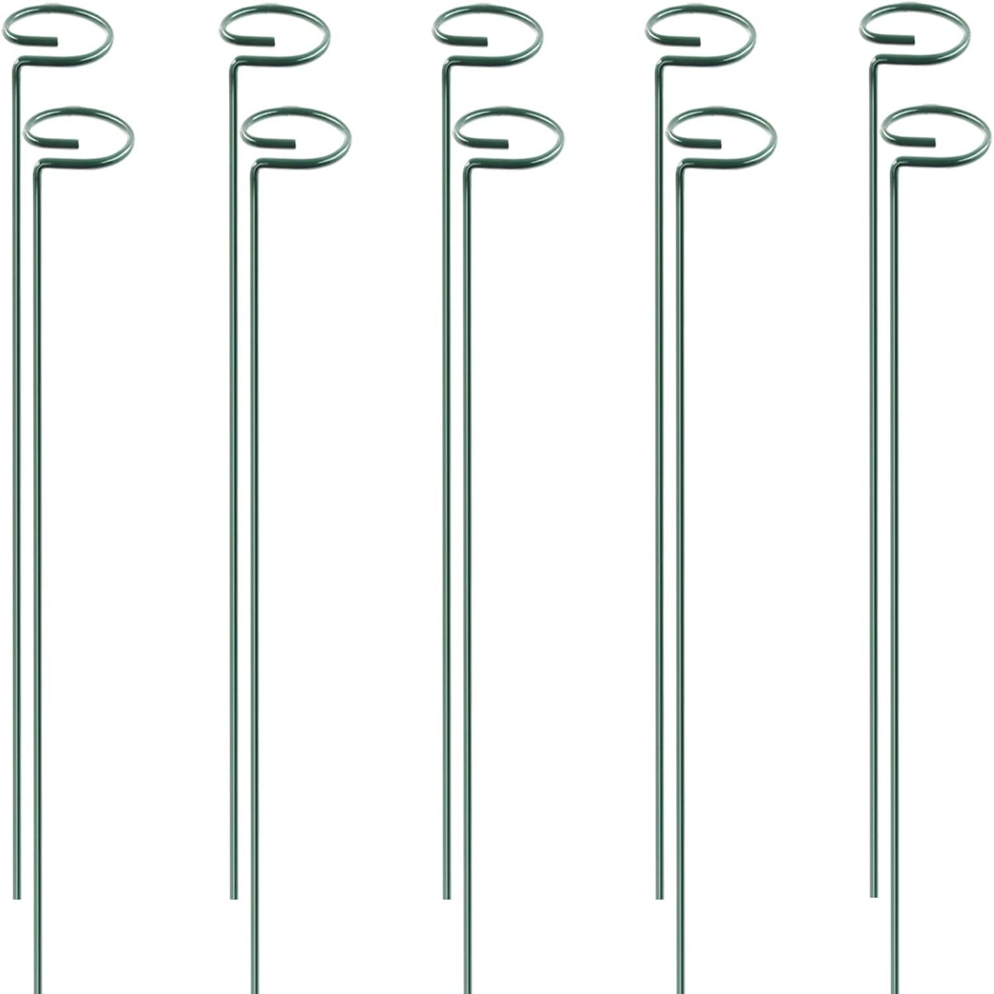 HiGift 10 Pack 24 inch Plant Stakes and Supports, Metal Flower Stakes for Potted Plant Indoor, Garden Stakes for Tall Plant Single Stem Flowers Amaryllis Tomatoes Peony Lily Rose (61 cm Long)