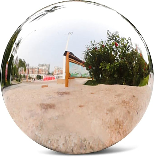 Stainless Steel Gazing Globe Mirror Ball (10inch,Silver)