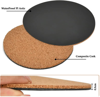 10Pcs Cork Plant Mat Round Cork Plant Coasters 4/6/8 Inch DIY Corks Pad Plants Plate Pad for Gardening, Indoor and Outdoor Pots, DIY Craft Project