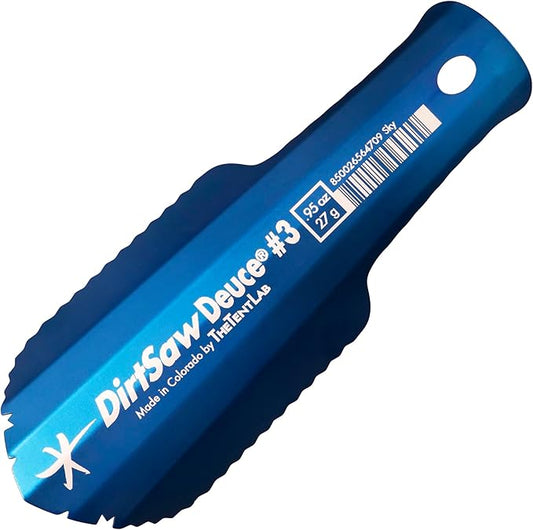 DirtSaw® Deuce #3 - .97 oz Ultralight Backpacking Trowel, Color: madeinUS–Sky