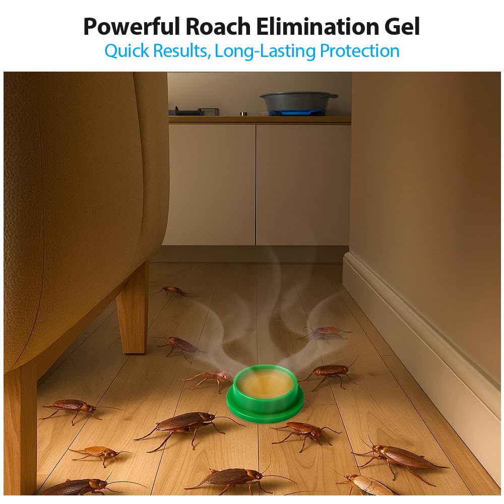 16 Pack Roach Killer Indoor Infestation Roaches Gel Bait Stations, Powerful Cockroach Killer Indoor Home for Roach Infestation, Long-Lasting & Effective Cockroach Gel Bait, Easy to Use