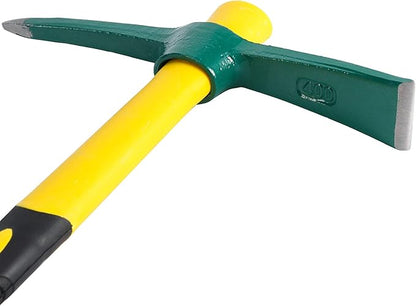 2 PCS Pick Mattock Hoe Heavy Duty, Gardening Hand Pick with 15 Inch Shock Absorption Rubber Handle and Forged Head, Pick Axe Hand Tool for Digging Weeding Prospecting Camping