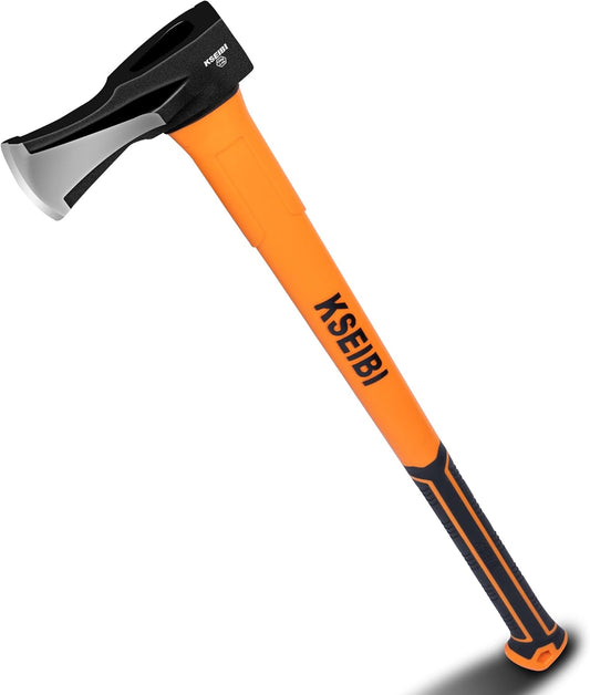 KSEIBI 36-Inch Splitting Axe - Forged Carbon Steel, Wood Splitter & Kindling Axe for Chopping