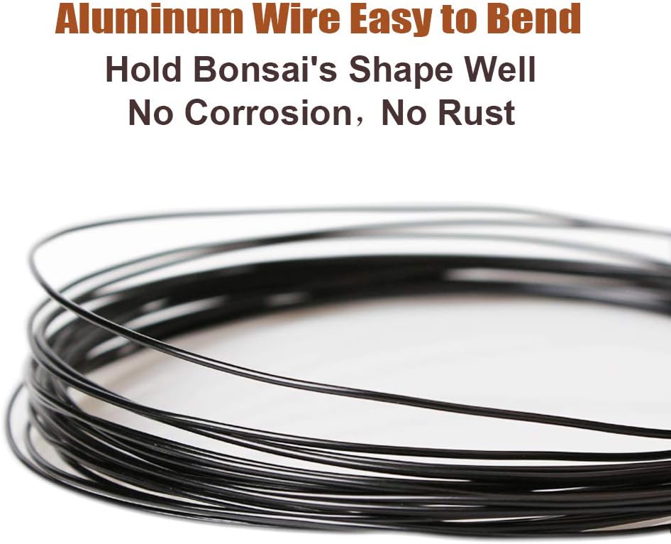 Quality Black Long Lasting Bonsai Training Wire Set of 3 Sizes - 1.0mm, 1.5mm, 2.0mm (32 Feet Each Size)