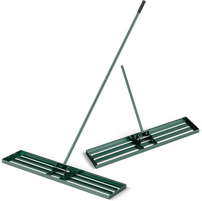 Goplus Lawn Leveling Rake, 46" x 10" Heavy Duty Level Lawn Tool w/ Ergonomic Handle for Soil, Effort-Saving Landscape Rake for Garden, Backyard, Golf Course, Farm, Pasture
