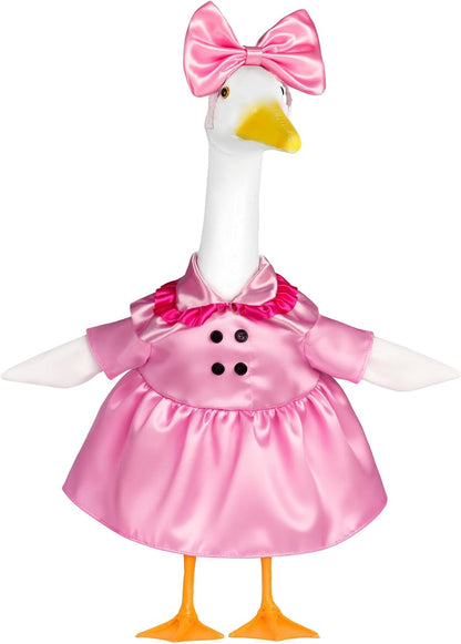 Porch Goose Outfit Flower Lawn Goose Dress Clothes for 23" Large Geese Statue Outdoor Patio Yard Lawn Art Decoration