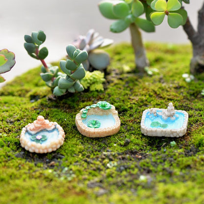 Fairy Garden Pond 15 Pack Mini Pond for Fairy Garden Accessories Outdoor Small Ponds Miniature Figurines Zen Gardens Terrarium Decor Little Statues Brown