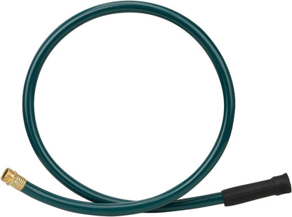 Worth Short Lead-in Green Garden Hose 5/8 in. x 4 ft. -Kink Free, No Leaking, Male/Female Fittings -Heavy Duty Durable Flexible Lightweight Water Pipe -Brass Aluminum Ends for Household & Yard Use