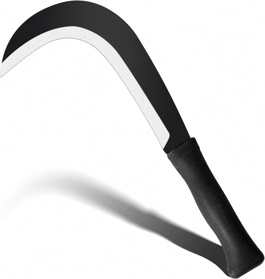 Billhook Sickle Garden Tools Machete Knife Brush Clearing Sickle Machete with Carbon Steel Blade Sickle Knife Billhook Machete Sickle for Grass, Harvest, Weeding Sickle Machete