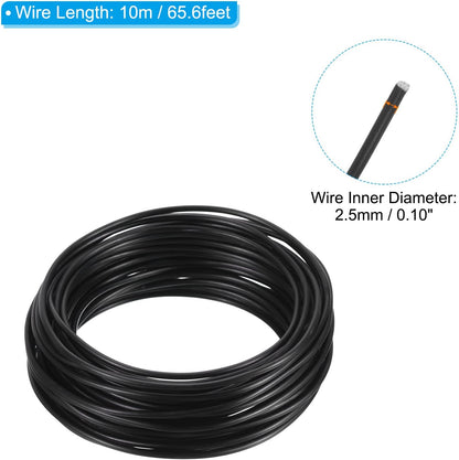 PATIKIL 2.5mm Bonsai Training Wire, Floral Wire Stems Anodized Aluminum Tree Wire 32.8 Feet Total for Gardening Branch Fixing, Black