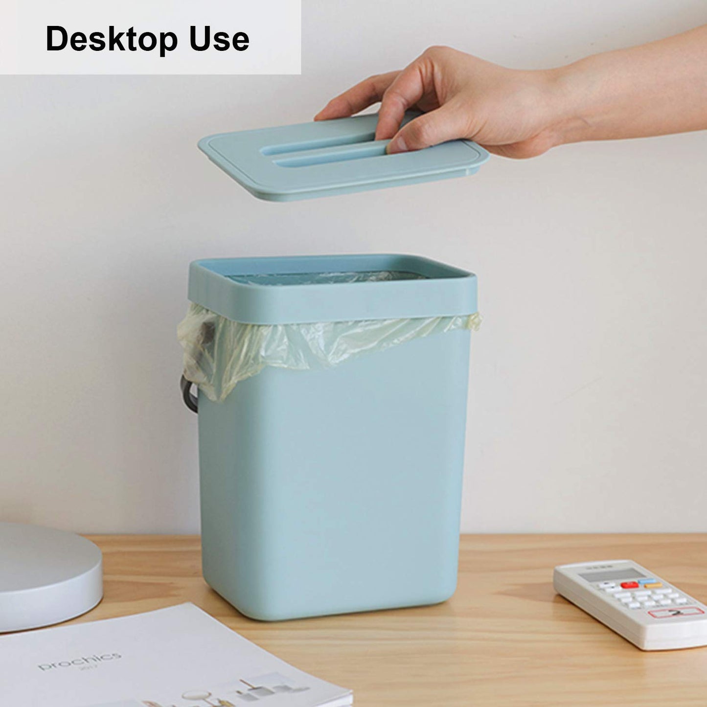 LALASTAR Compost Bin Kitchen, Small Compost Bin for Kitchen, Countertop Compost Bucket with Lid, Odorless Hanging Trash Can for RV/Office/Dog, Mini Food Waste Bin for Countertop, 3L/0.8 Gal, Blue