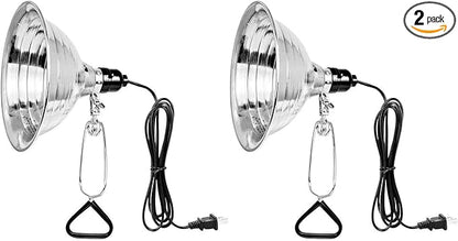 Simple Deluxe Clamp Lamp Light 150 Watt with 8.5 Inch Aluminum Reflector (no Bulb Included), 6 Feet Cord, 2 Pack, Black, New Version