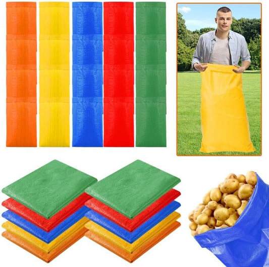 20Pcs Potato Sack Race Bags Large Size Game Race Bag for Carnival Easter Christmas School Outside