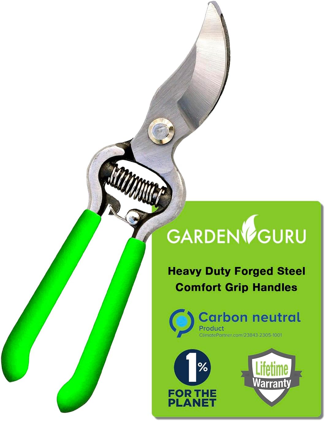 Garden Guru Classic Bypass Pruning Shears Clippers – Heavy Duty Forged Steel Pruners – Non Slip Comfort Grips – Cuts up to 1” Diameter – Professional Bypass Pruners for Gardening - 1 Case (60 Pcs)