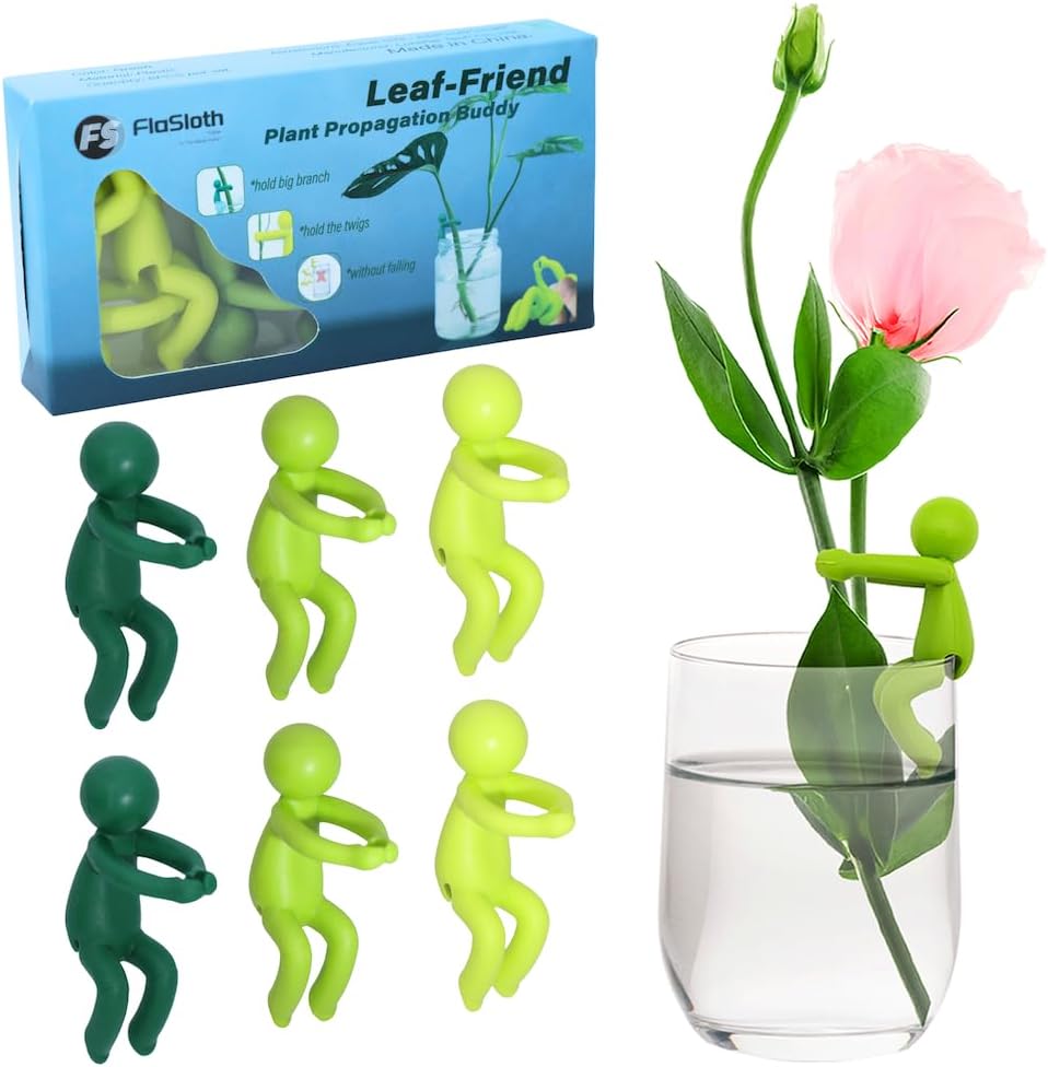 Plant Propagation Buddy - Cute Plant Support for Sprouts, Stems, and Cuttings; 6PCS Leaf Friend Plant Stem Support；Fun and Decorative Indoor Accessories; Ideal Gifts for Plant Lovers