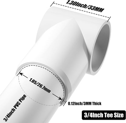 3/4" Adjustable PVC Fittings 3 Way, 18PCS Furniture Grade PVC Pipe Connector, 3/4Inch Slip Sling Tee PVC Fitting for DIY PVC Structure and Frame, Build PVC Furniture, Garden Shelf Greenhouse