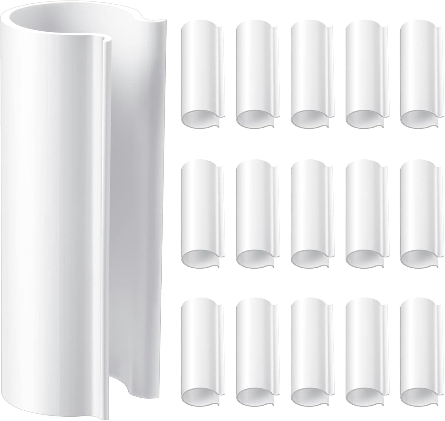 Jetec 16 Pcs PVC Pipe Clamps Greenhouses Strap Clips 2.4 Inches Long Summer PVC Water Pipe Clamps Strap Clips for Woodworking(for 1/2 Inch PVC Pipe,White)