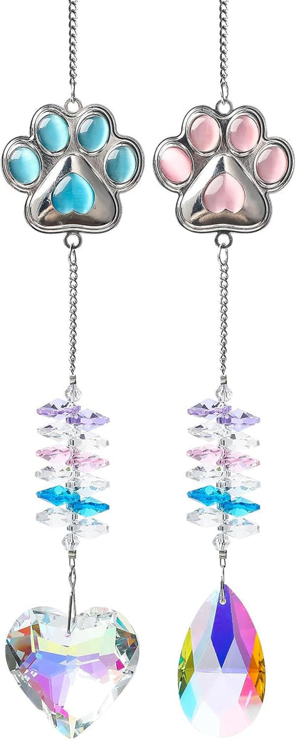 Pet Memorial Suncatcher,Dog Memorial Gifts for Loss of Dog,Cats Remembrance,Pet Loss Sympathy Gift,Bereavement Gifts(Pink)